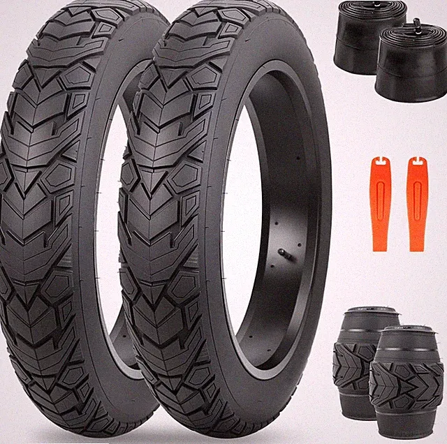 Roauick 20x4.0 Folding Fat Bike Tires Kit (2 Pack) 2 Tubes And 2 Tire 2 Levers